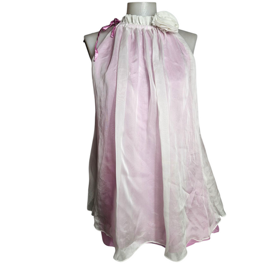 Haut en voile doublure rose
