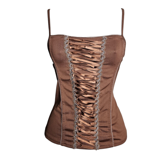 Corset-style top with lacing