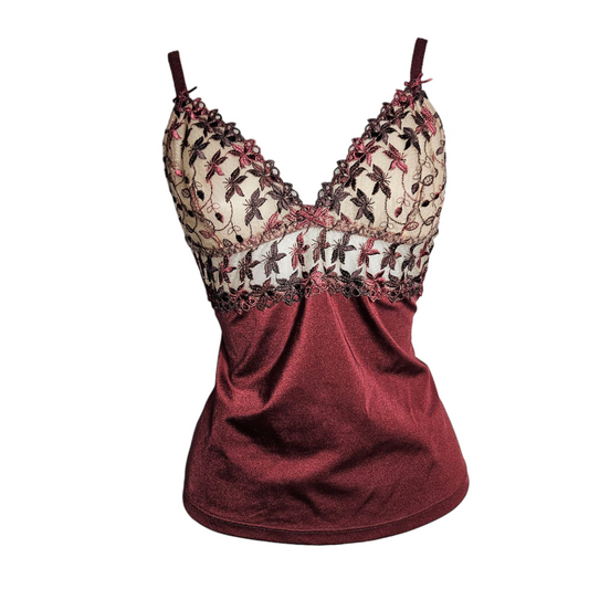 Haut esprit lingerie bordeau