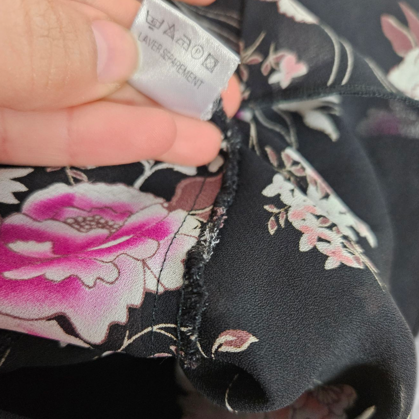 Floral voile top with slit sleeves