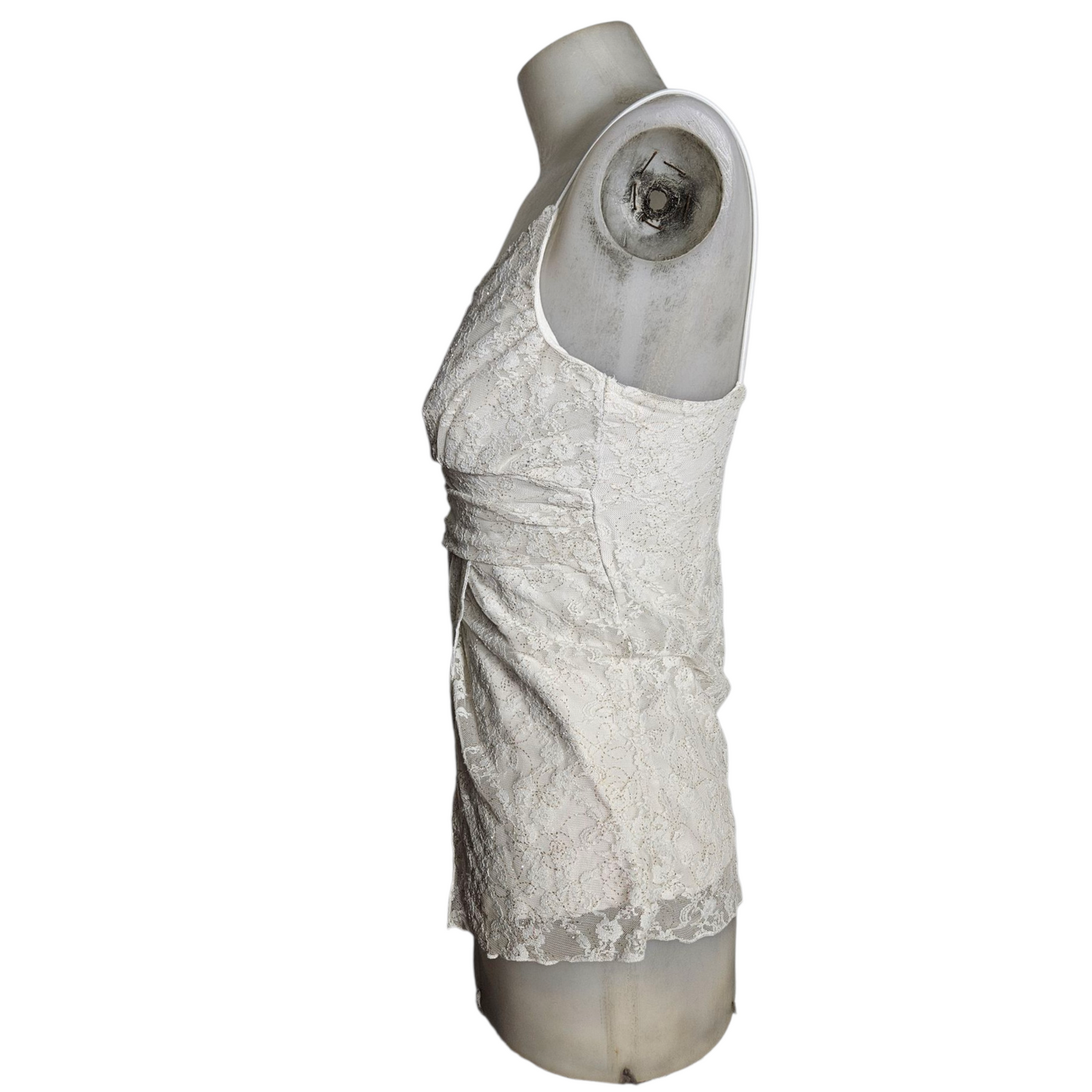 Asymmetrical lace tank top