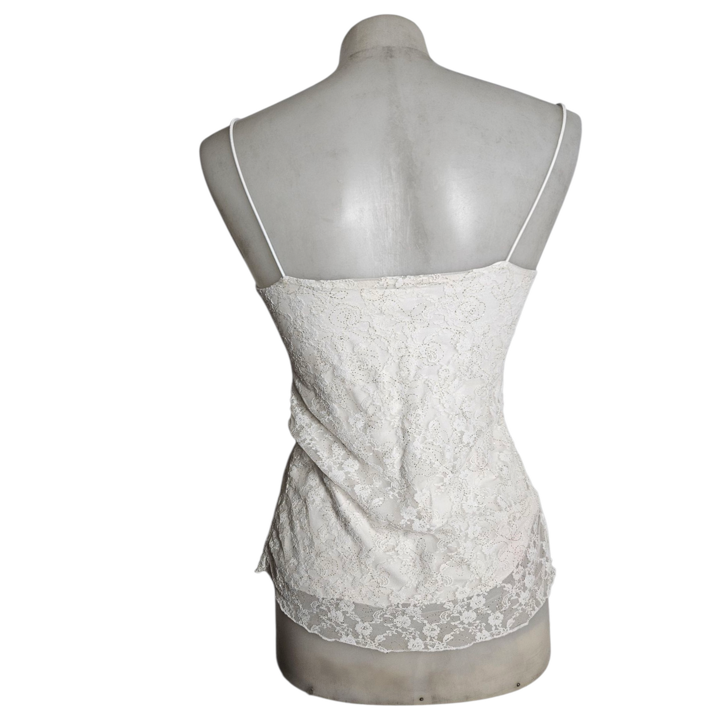 Asymmetrical lace tank top