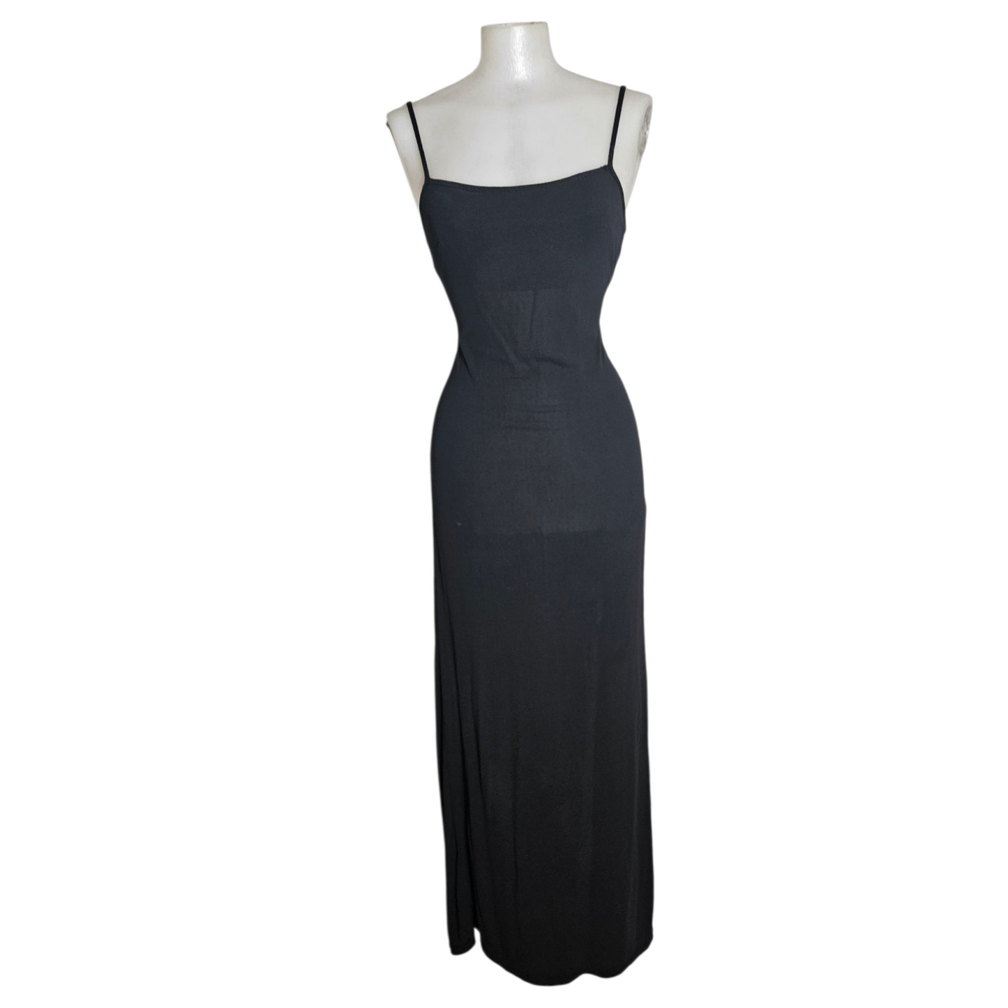 Black voile maxi dress