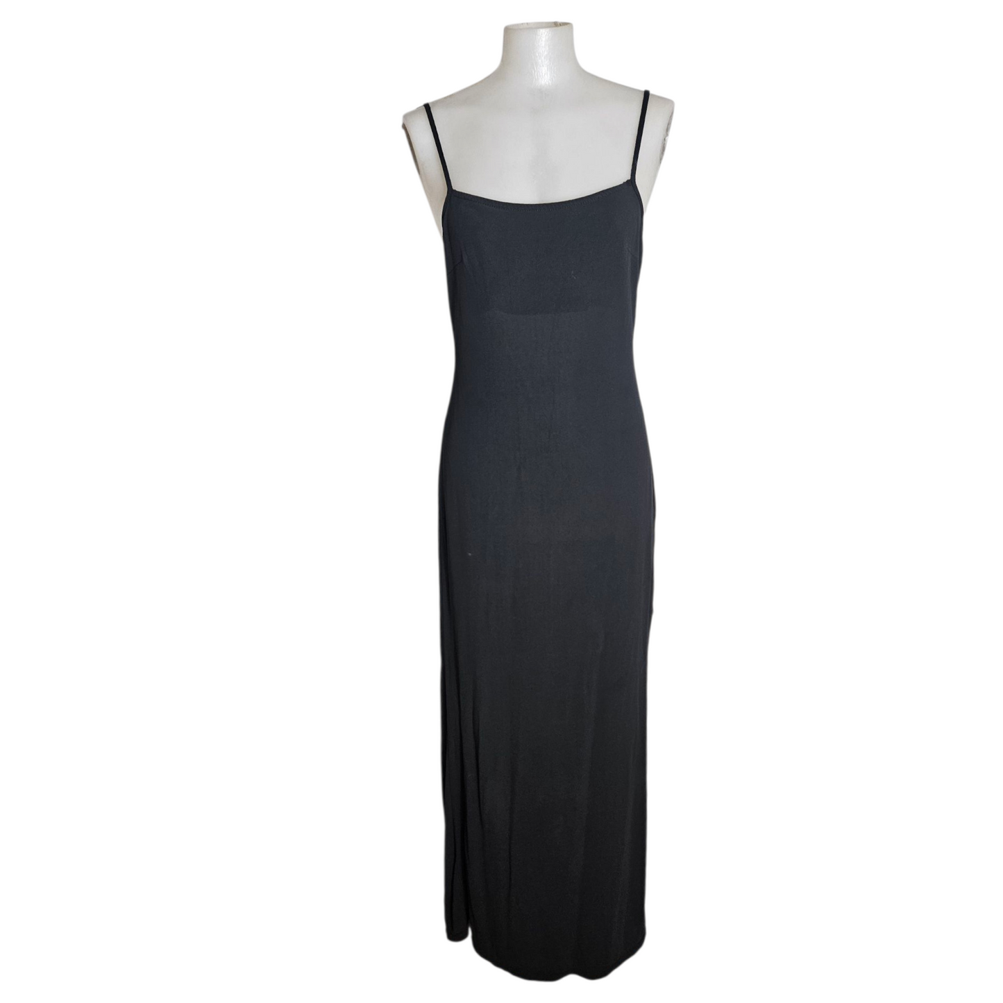 Black voile maxi dress