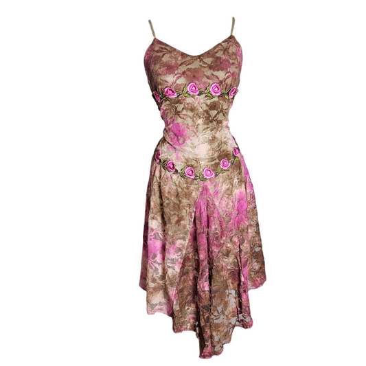 Floral embroidered lace dress