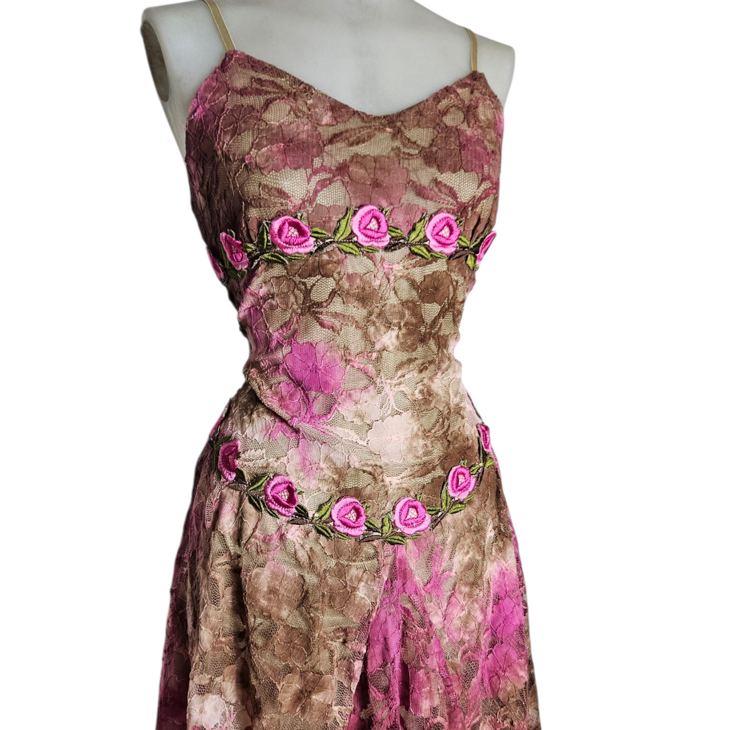Floral embroidered lace dress