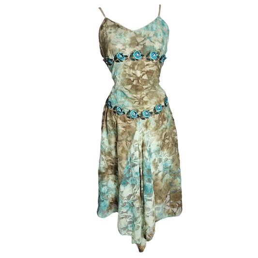Floral embroidered lace dress