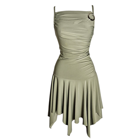 Asymmetrical buckle dress