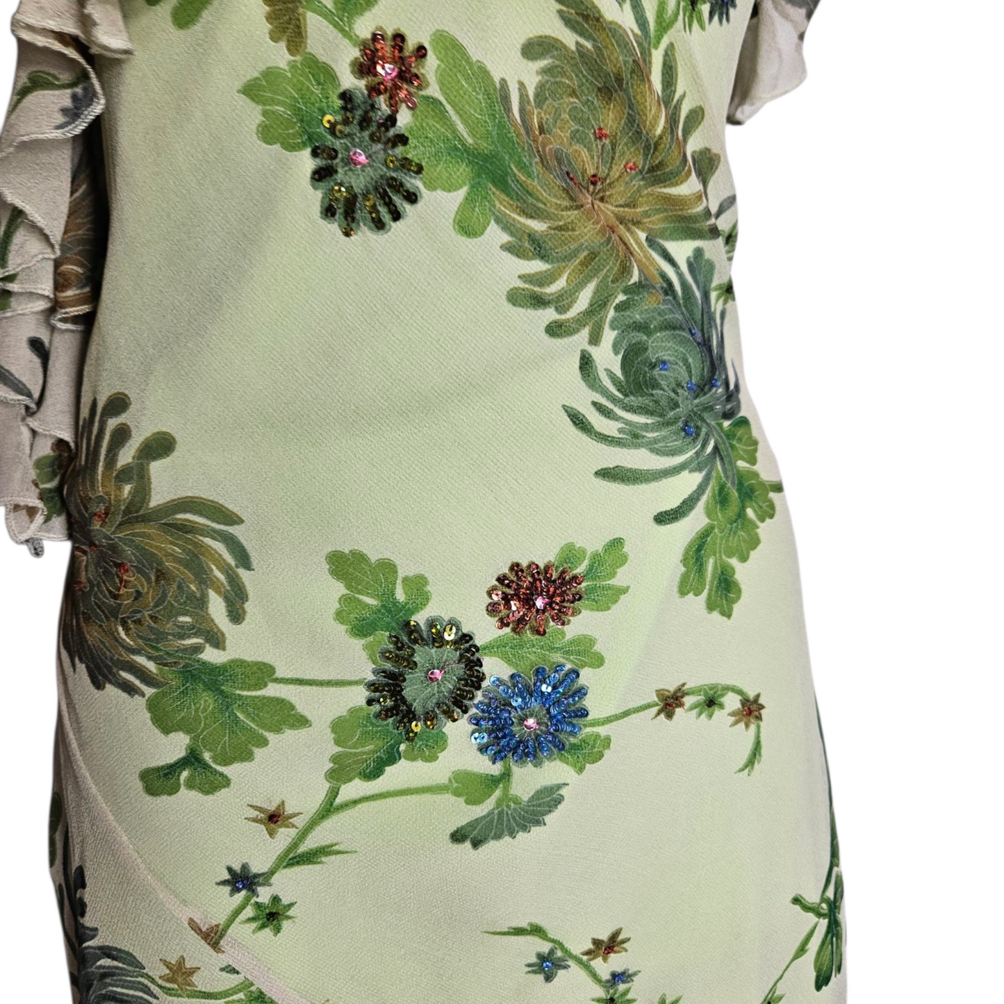 Floral pattern voile dress