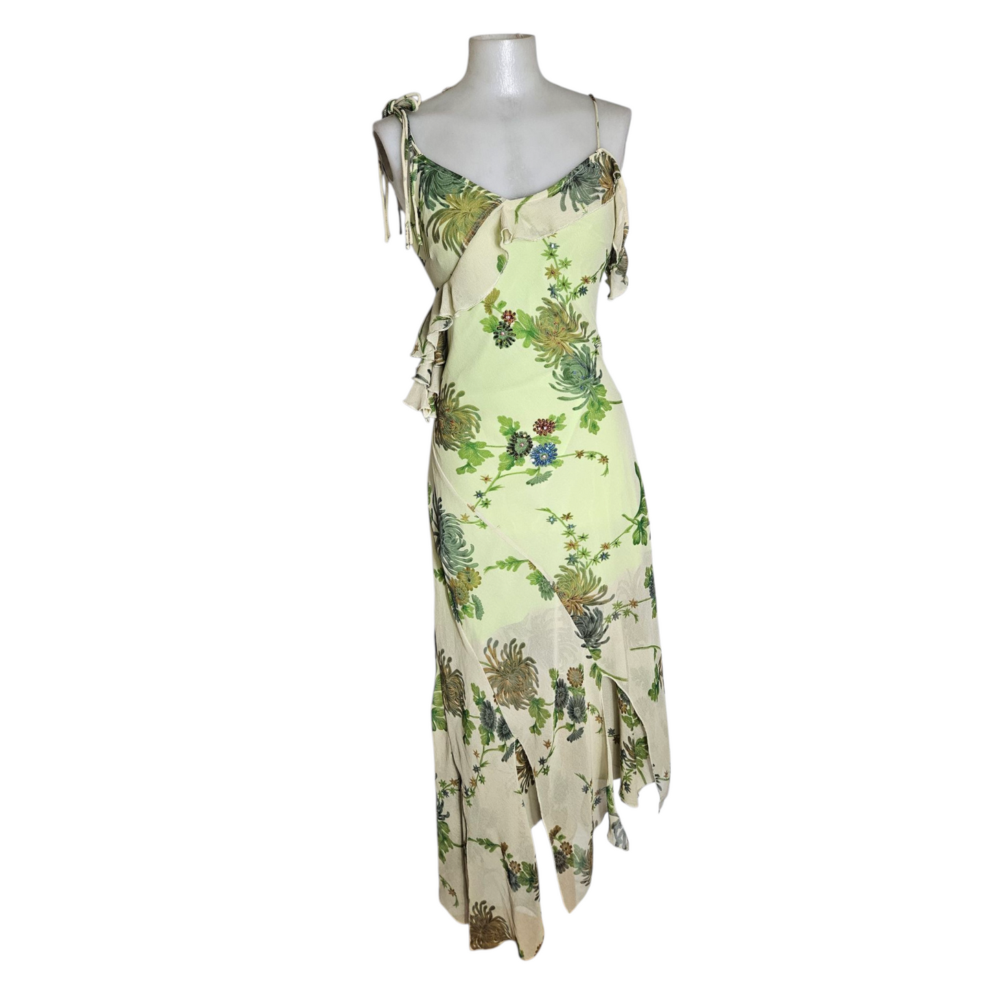 Floral pattern voile dress