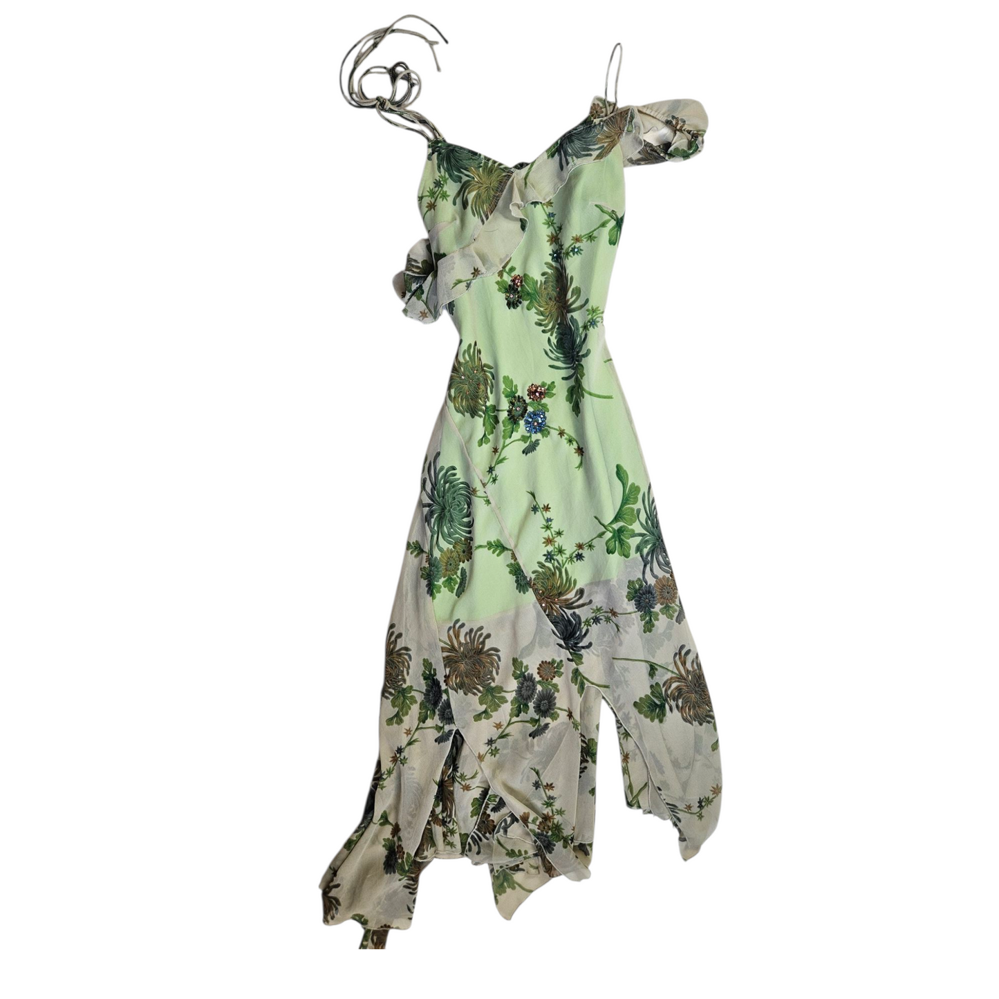 Floral pattern voile dress