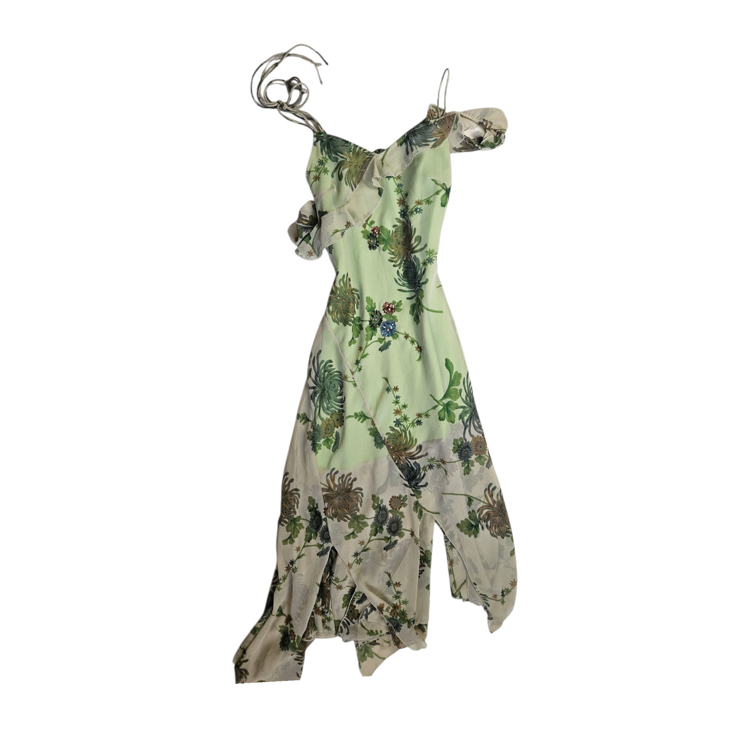 Floral pattern voile dress