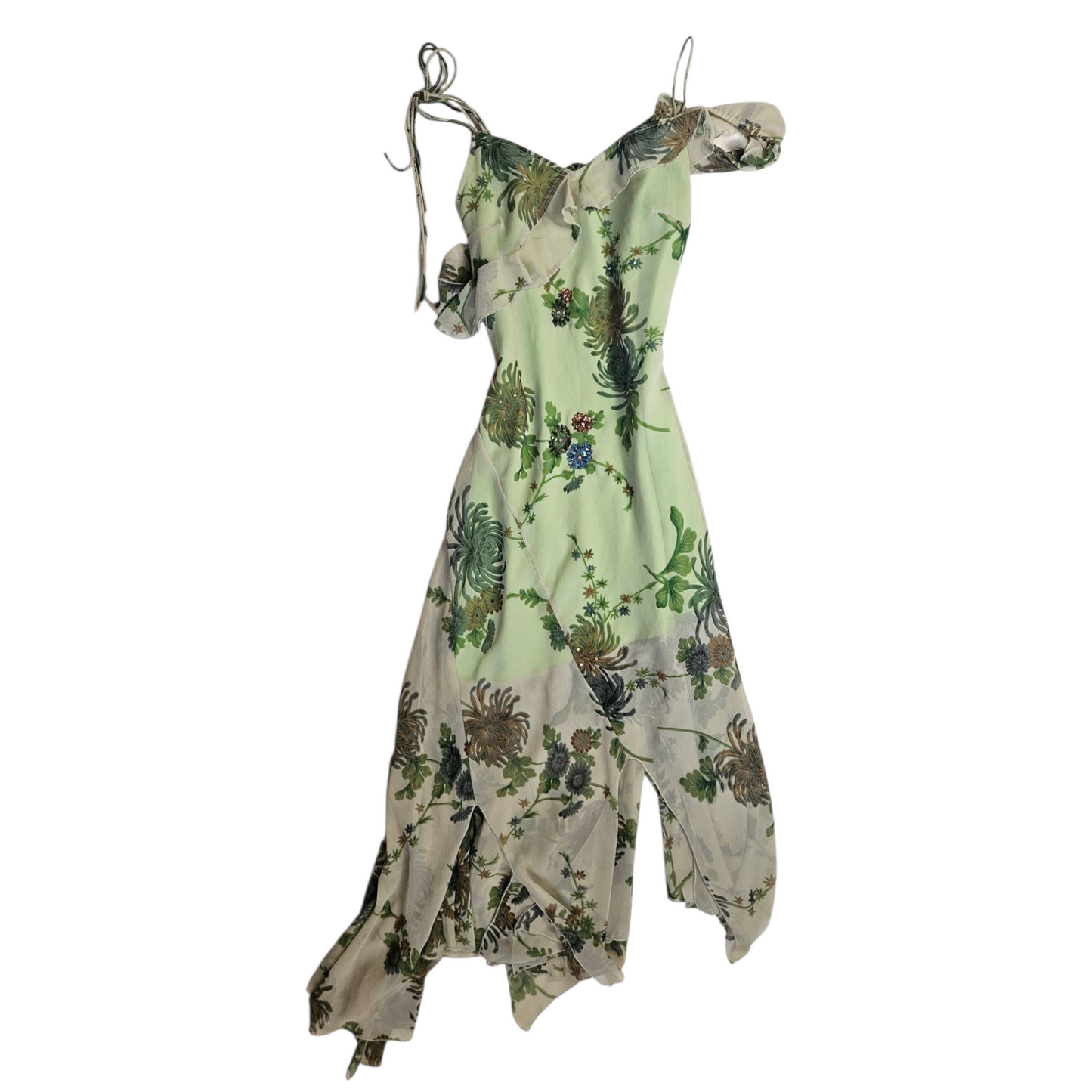Floral pattern voile dress