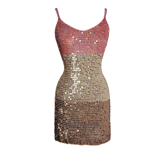 Crochet and sequin dress
