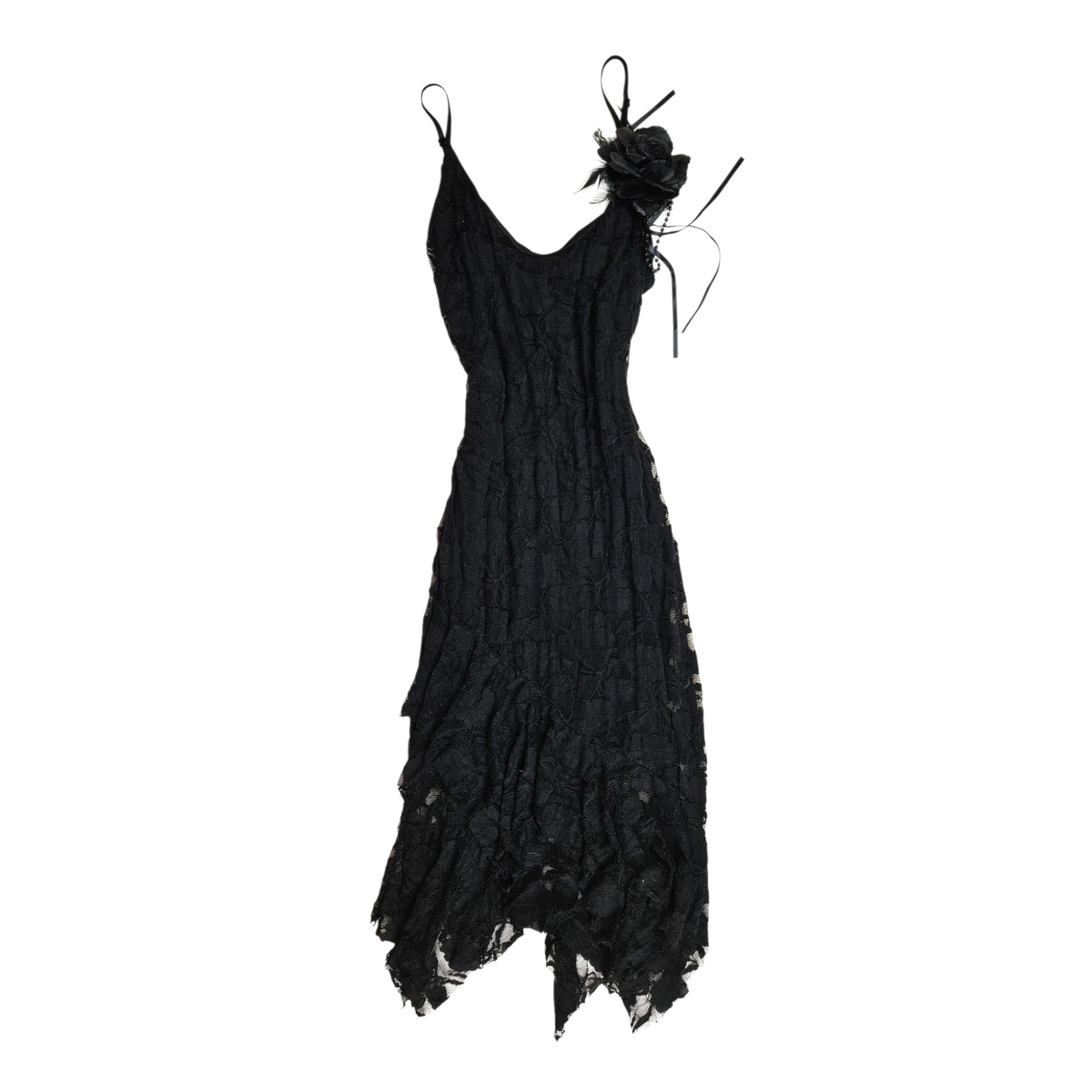 Black lace asymmetrical dress