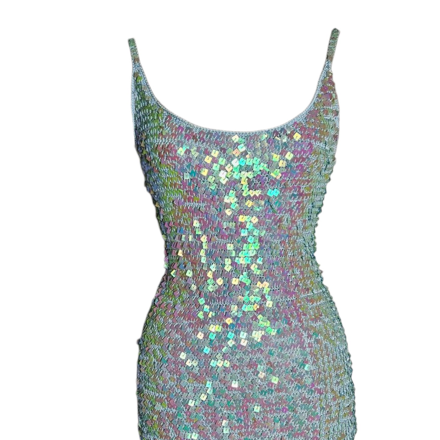 Crochet and sequin dress