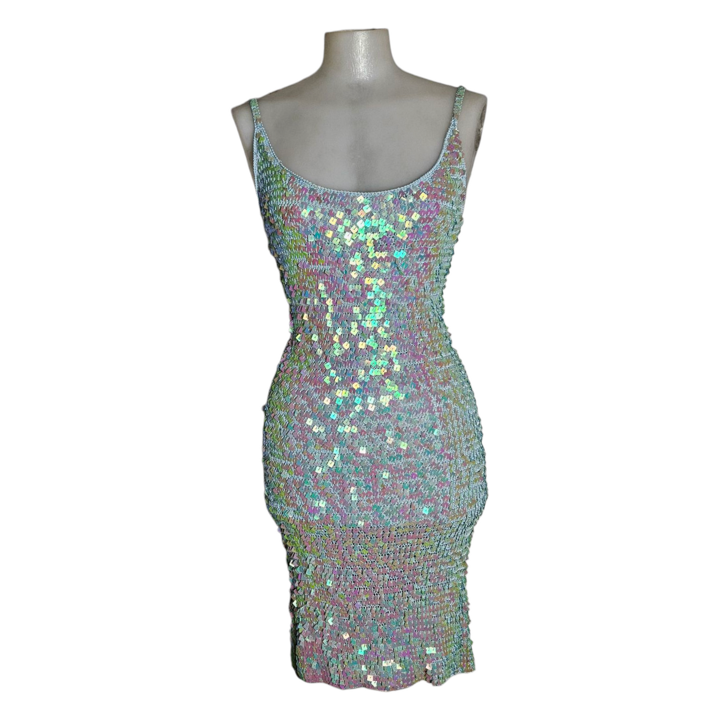 Crochet and sequin dress