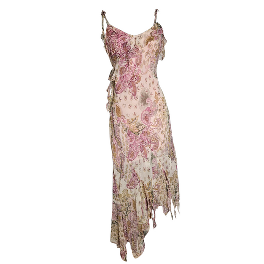 Pink floral voile dress