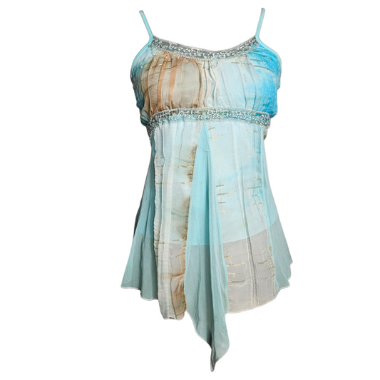 Haut en voile bleu fairycore
