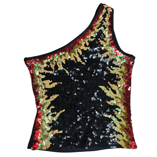 Flame pattern sequin top
