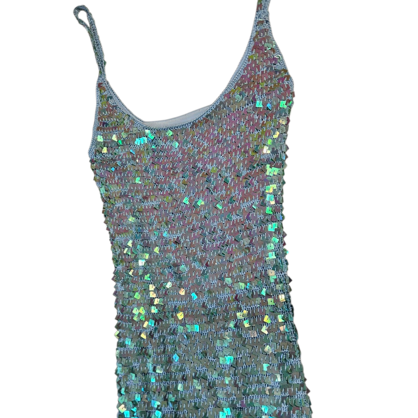 Crochet and sequin dress