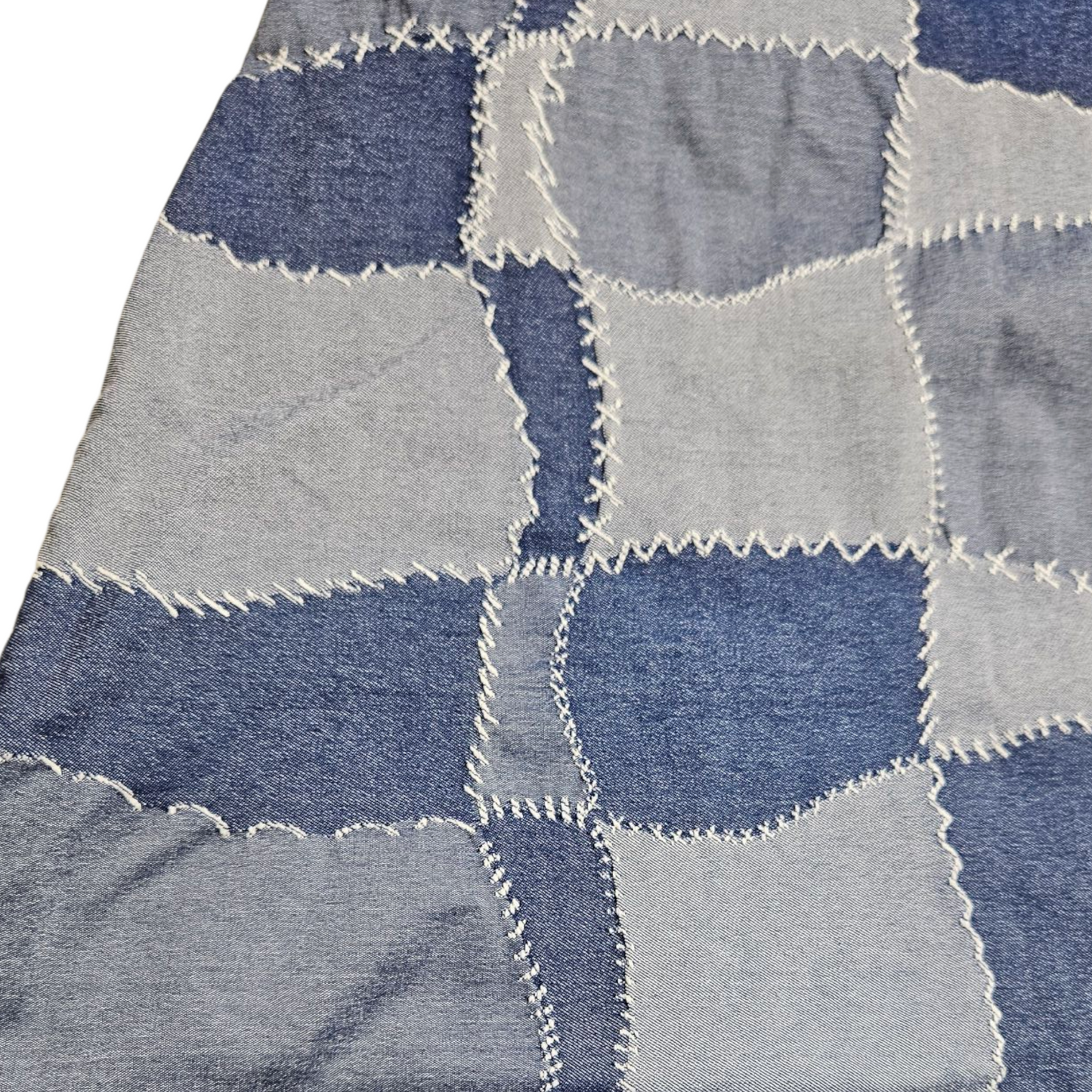 Denim effect patchwork set
