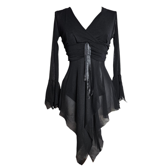 Asymmetrical voile top