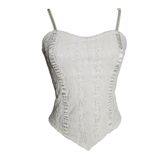Haut esprit corset blanc dentelle