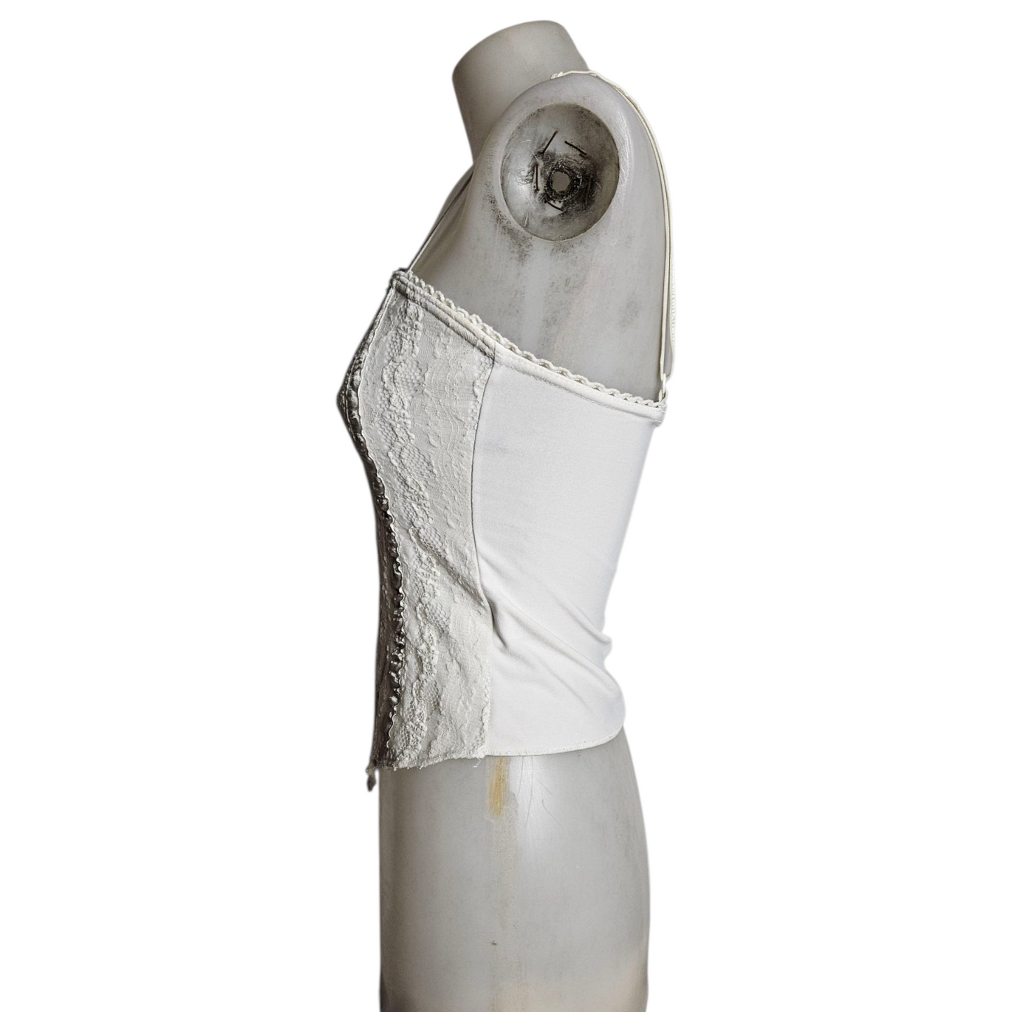 Haut esprit corset blanc dentelle