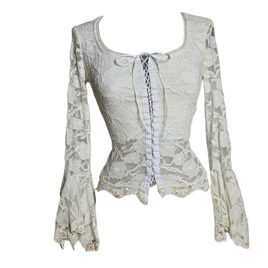 Lace top with sequin details