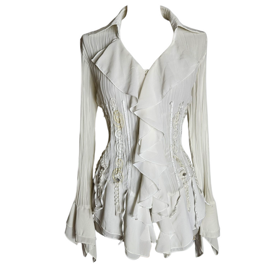 Embroidered voile blouse