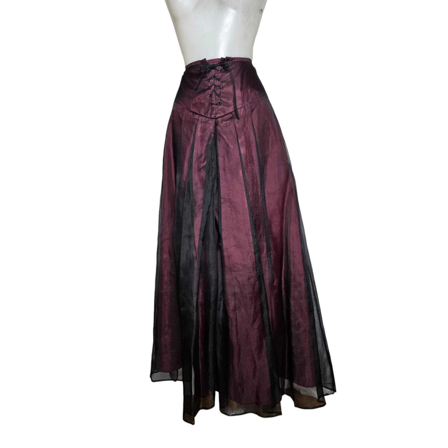 Silk lace-up skirt