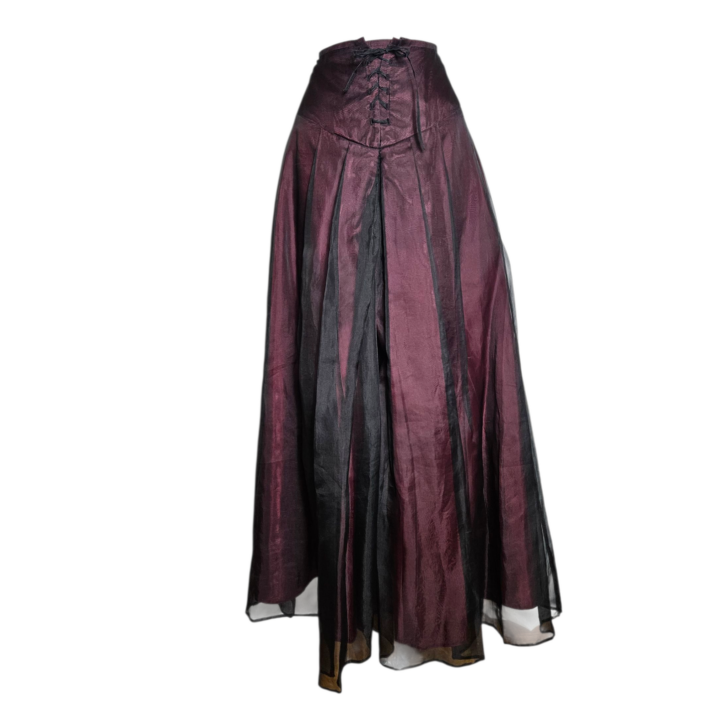 Silk lace-up skirt