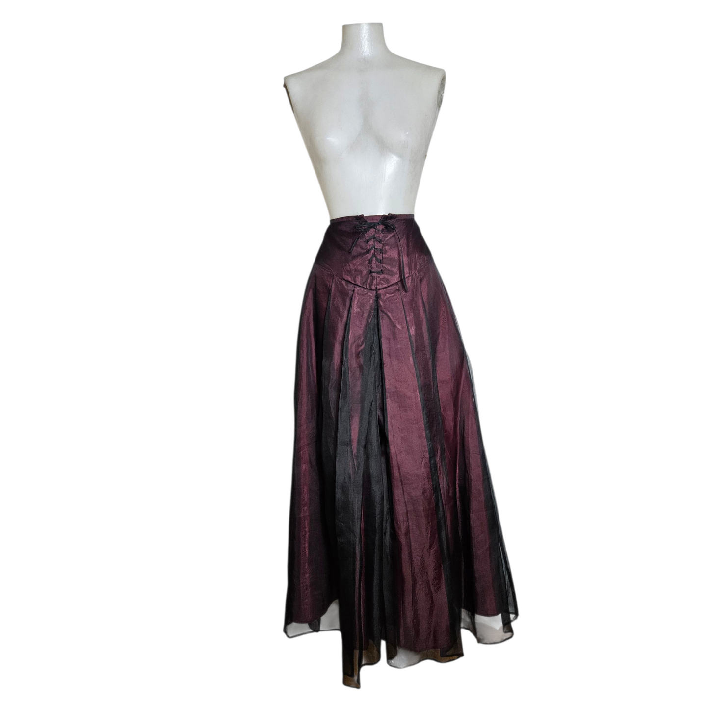 Silk lace-up skirt