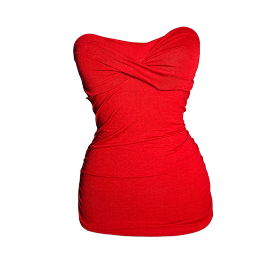 Haut strapless rouge