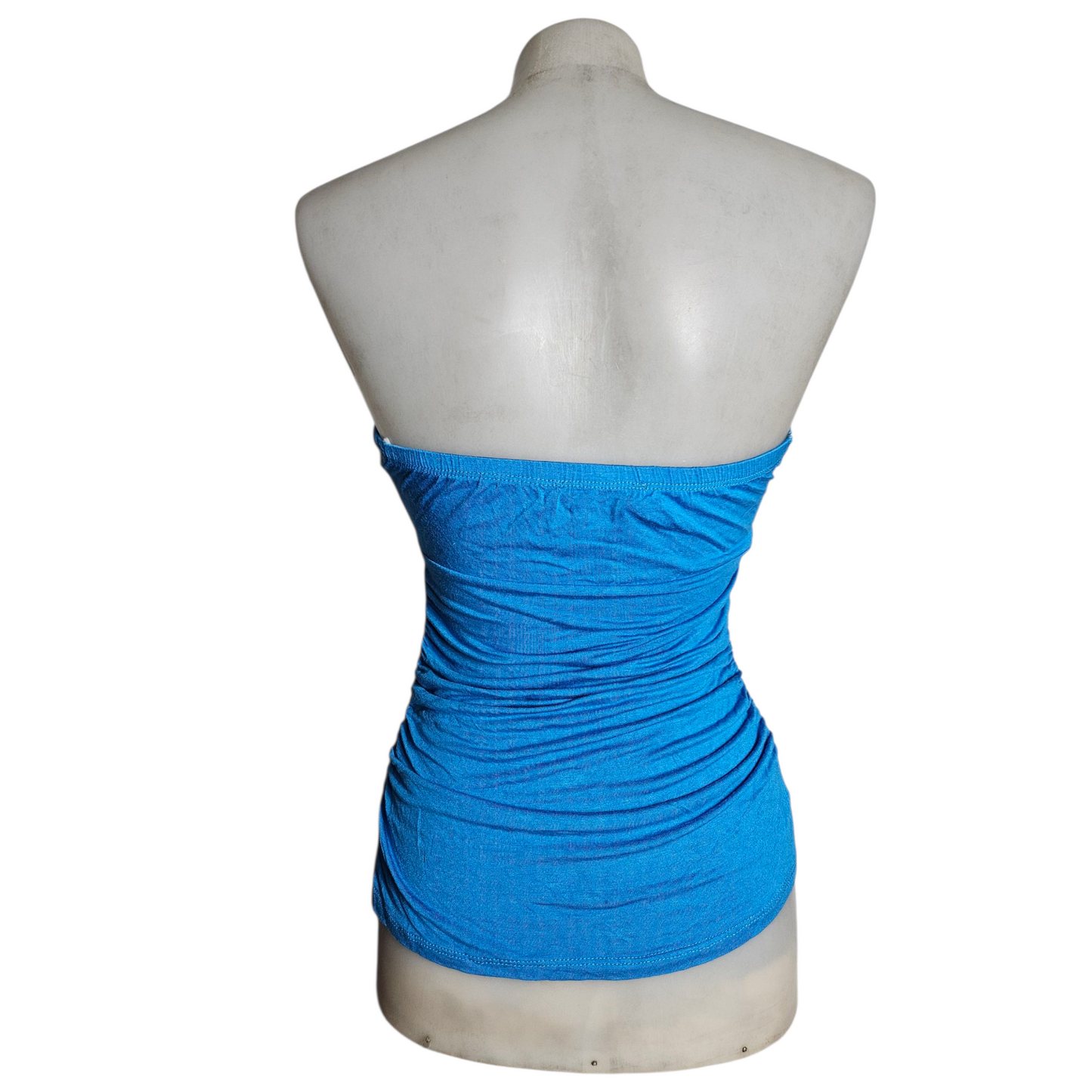 Blue strapless top