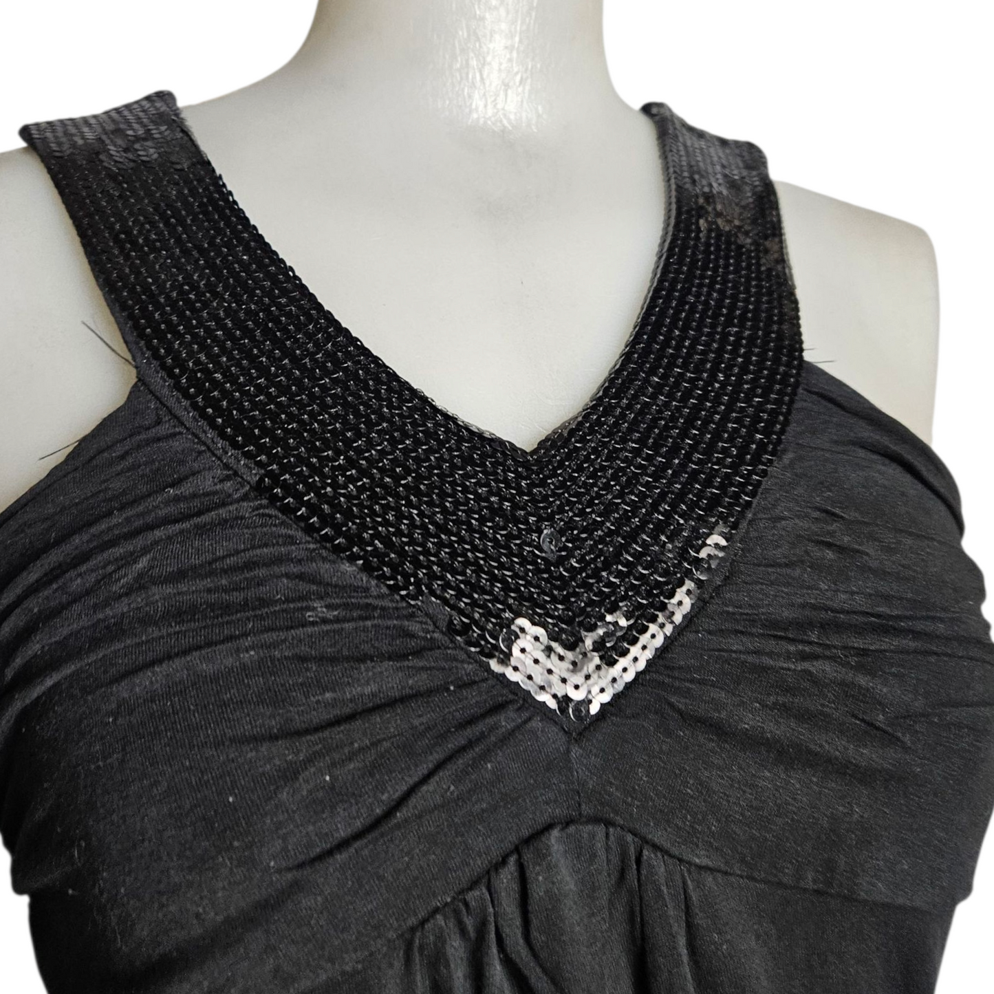 Haut col V sequins