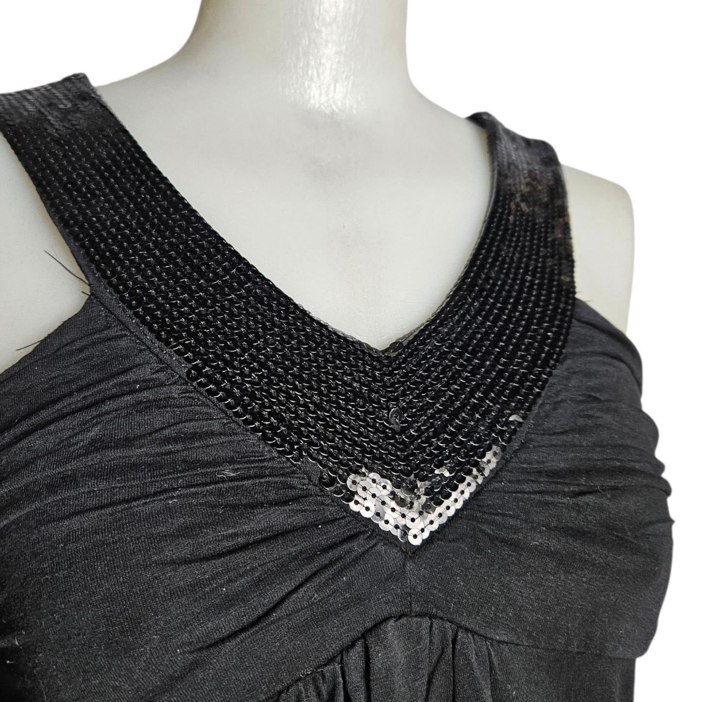 Haut col V sequins