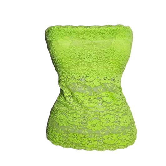 Haut strapless vert en dentelle