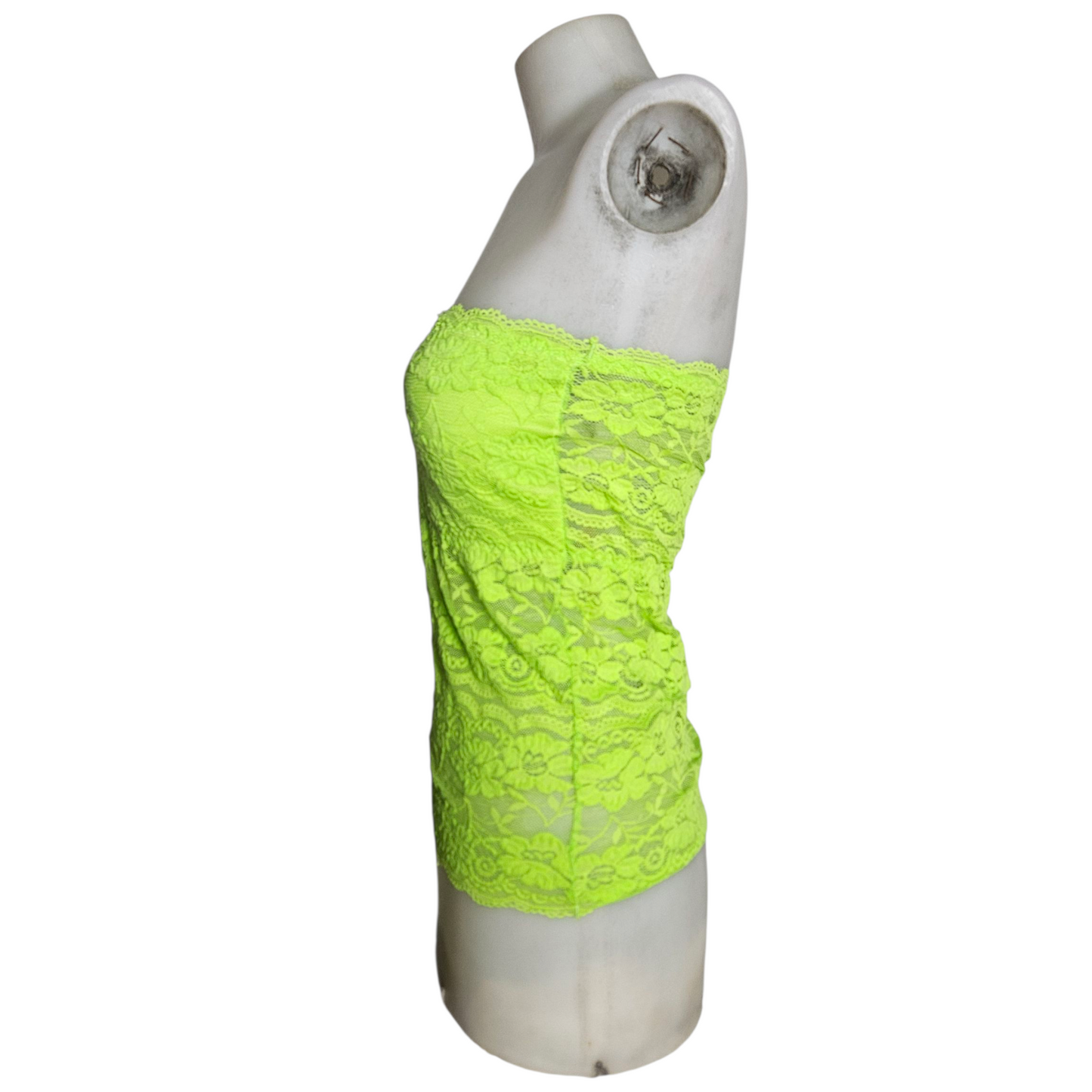 Haut strapless vert en dentelle