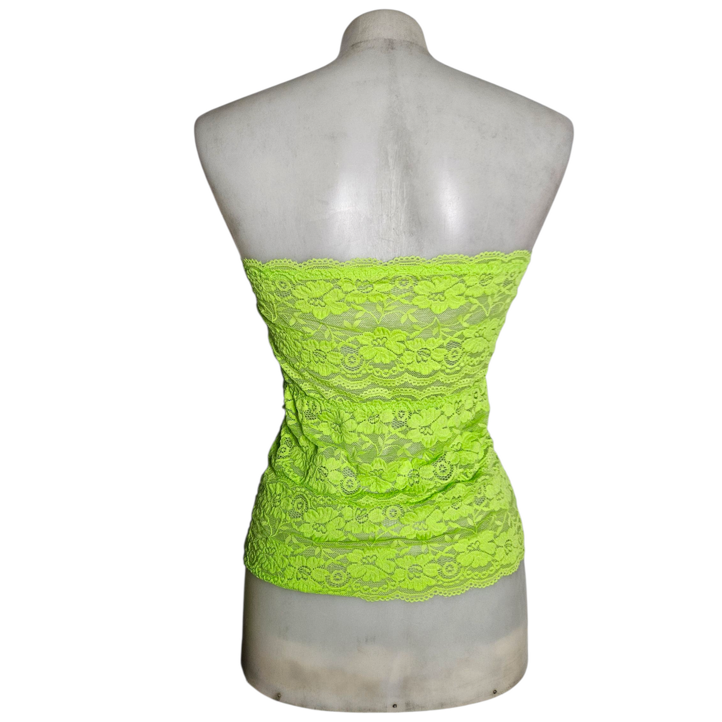 Haut strapless vert en dentelle