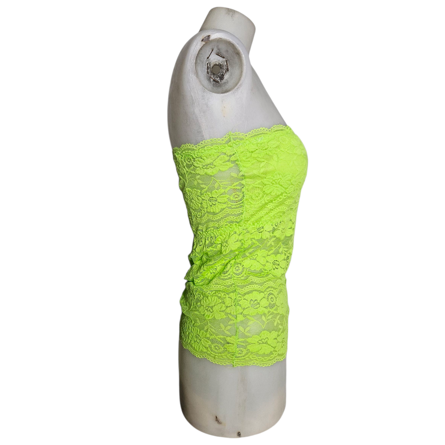 Haut strapless vert en dentelle