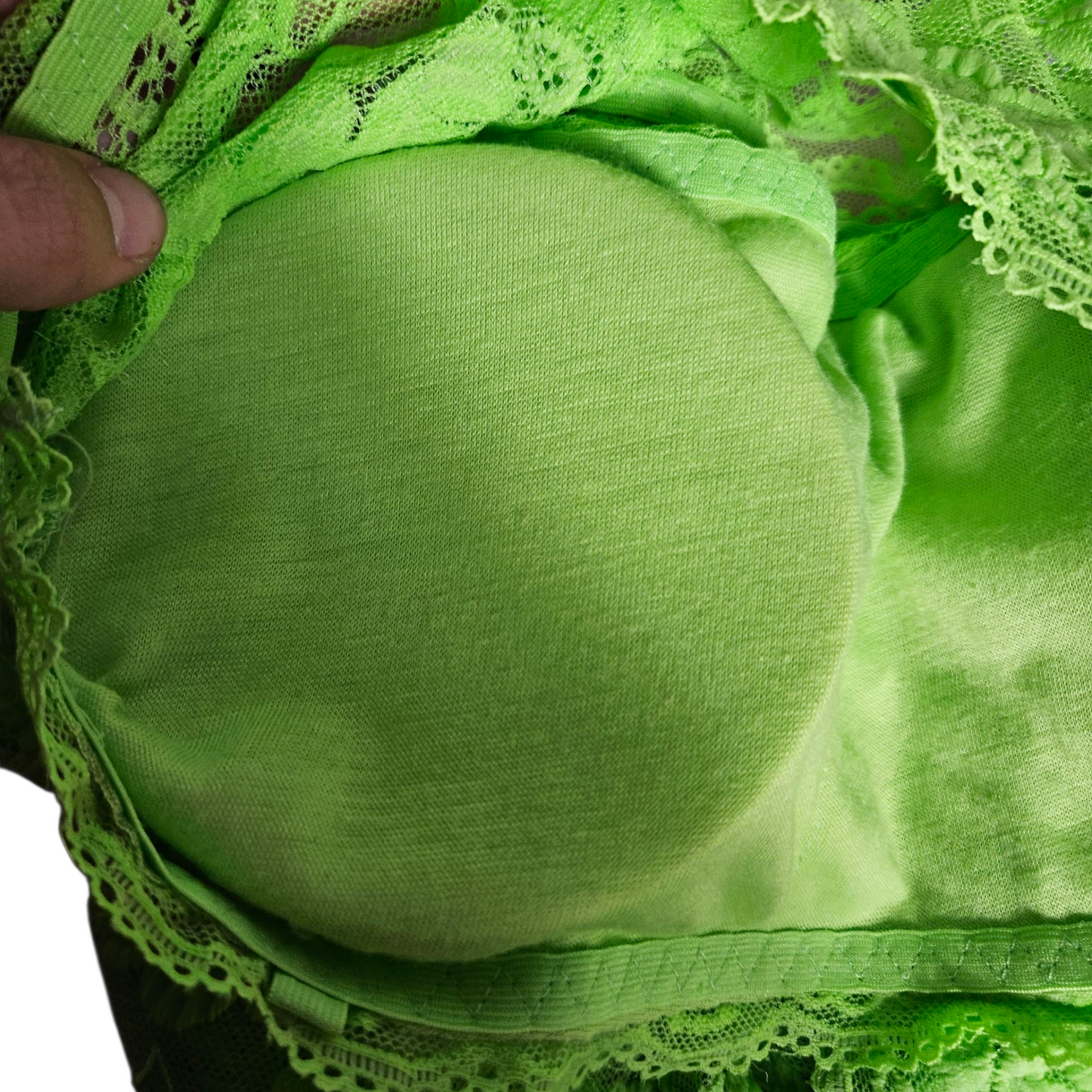 Haut strapless vert en dentelle