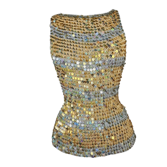 Crochet and sequin top