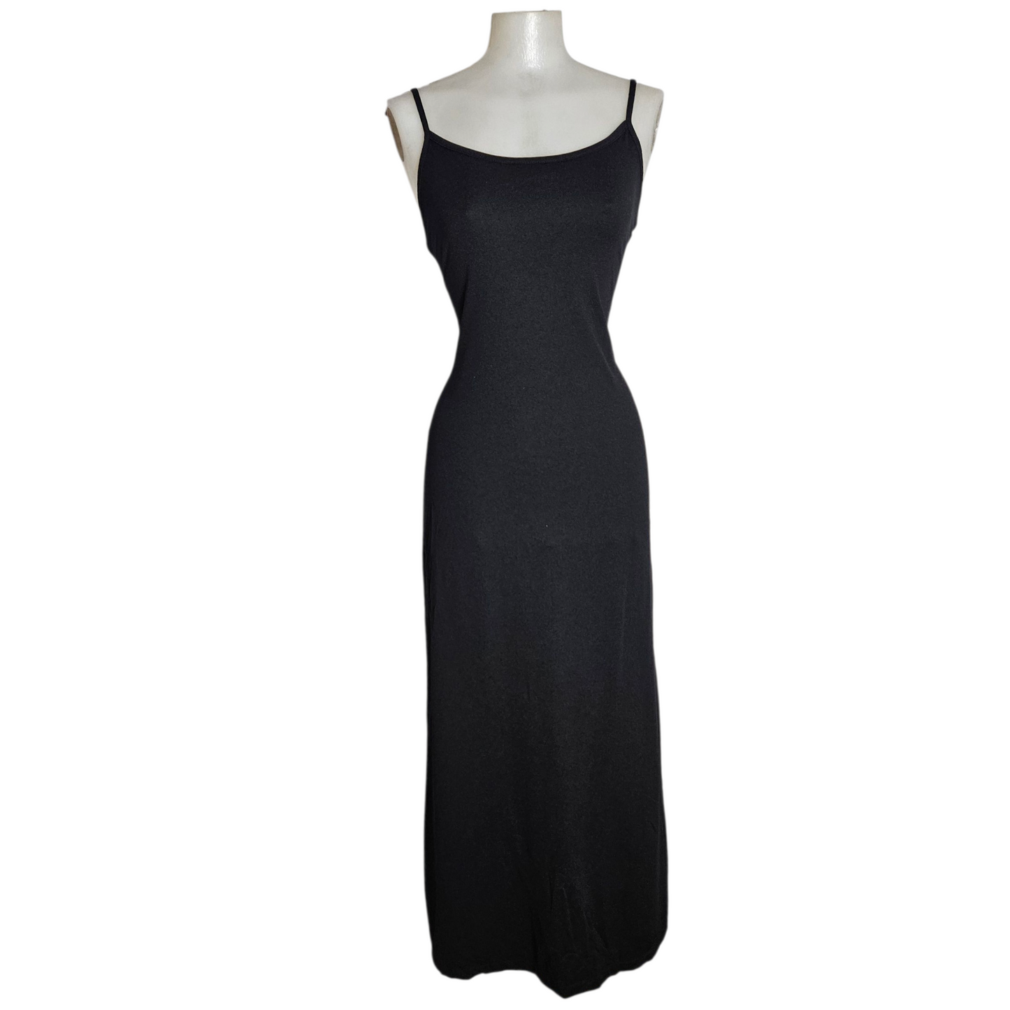 Maxi black dress with veil back