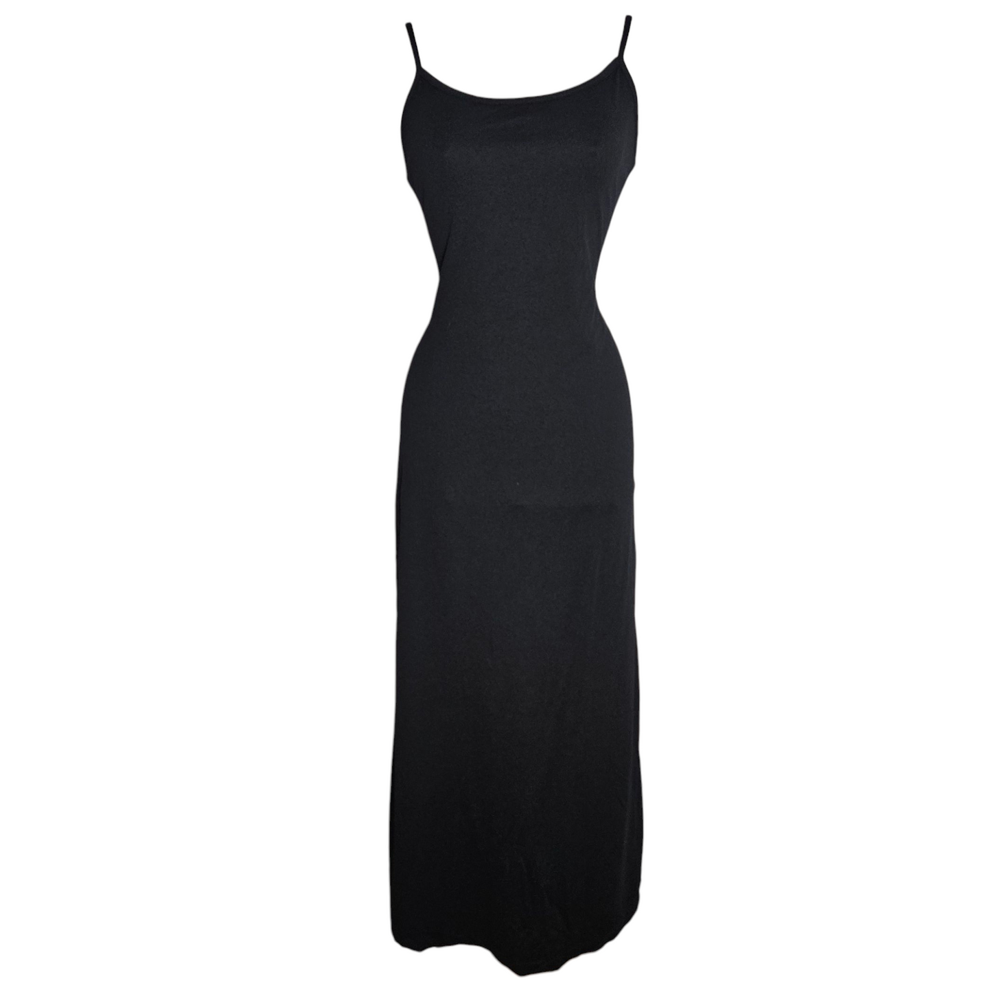 Maxi black dress with veil back