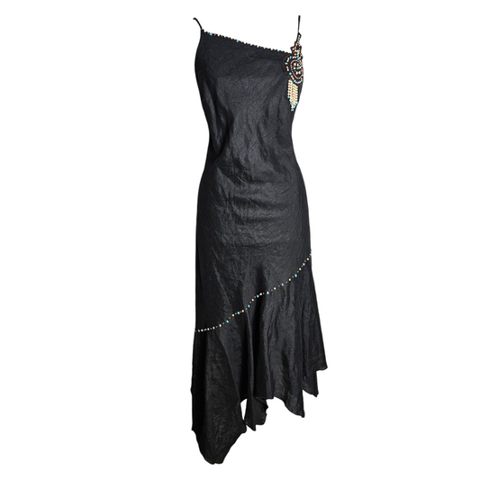 René Derhy asymmetrical maxi dress in linen