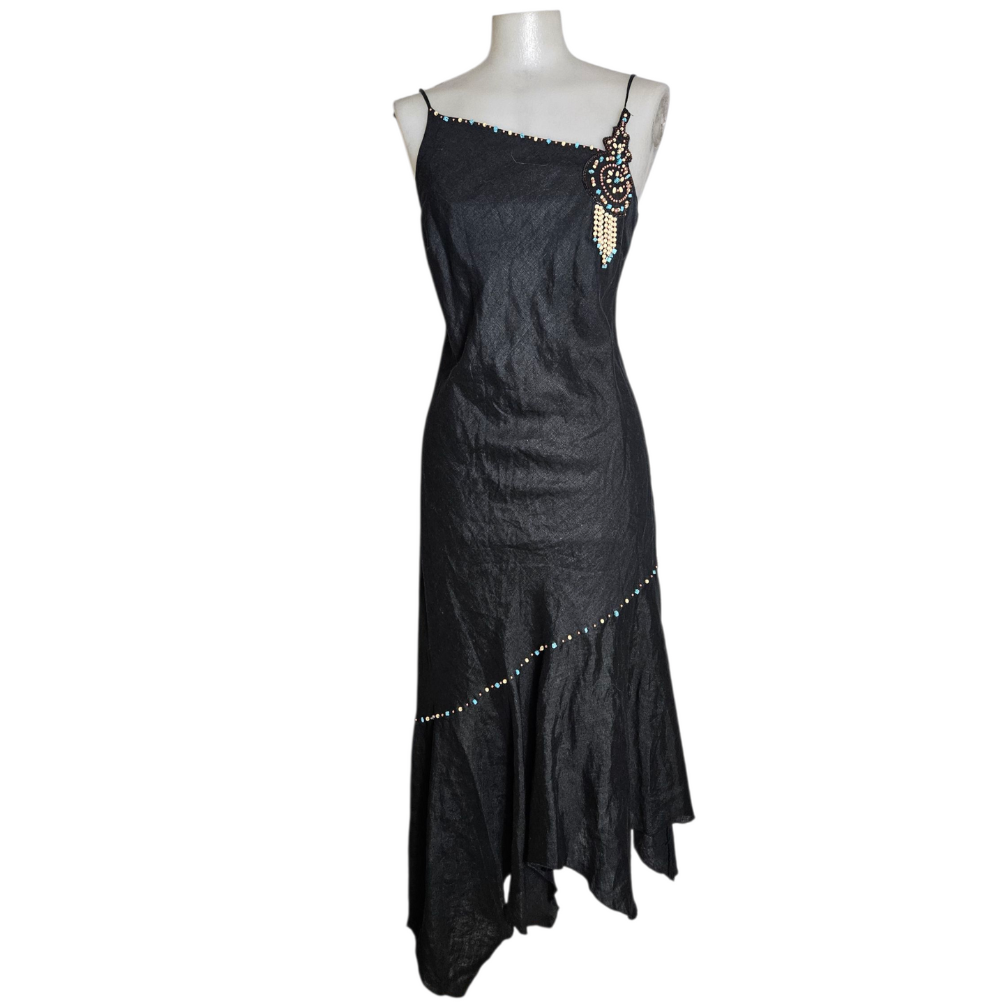 Maxi robe asymétrique René Derhy en Lin