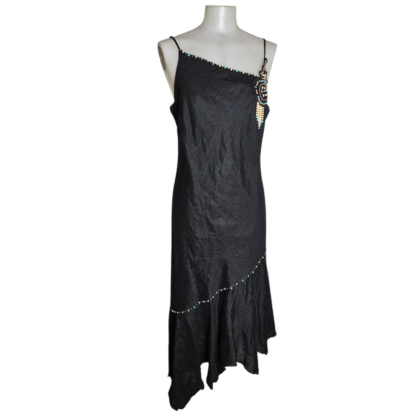 Maxi robe asymétrique René Derhy en Lin