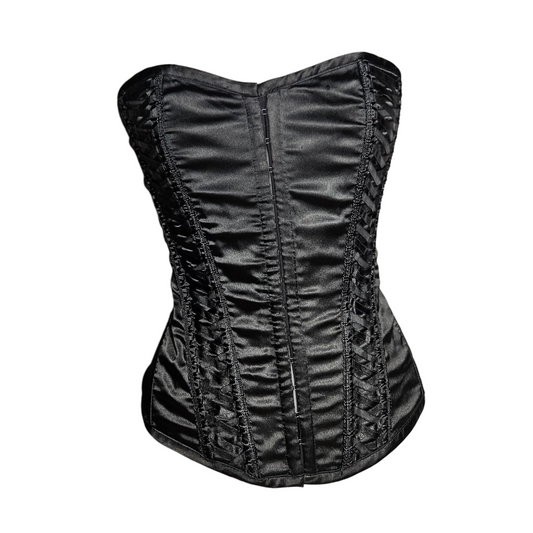 Black lace-up corset top